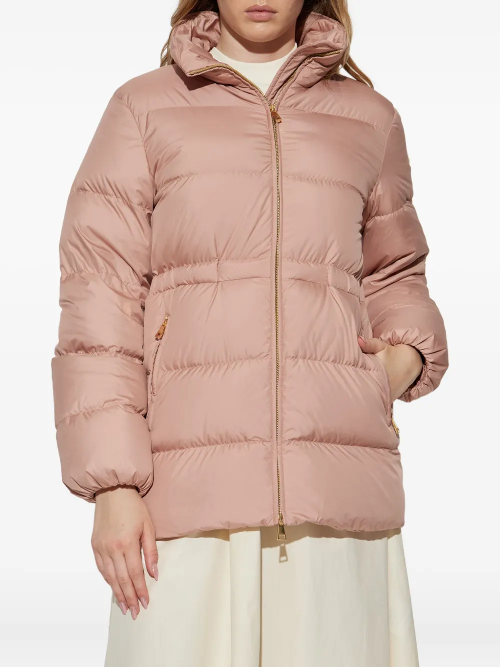 Moncler Brossette Down Jacket In Pink