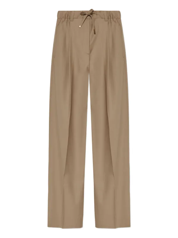 Moncler Front-pleated Trousers in Brown