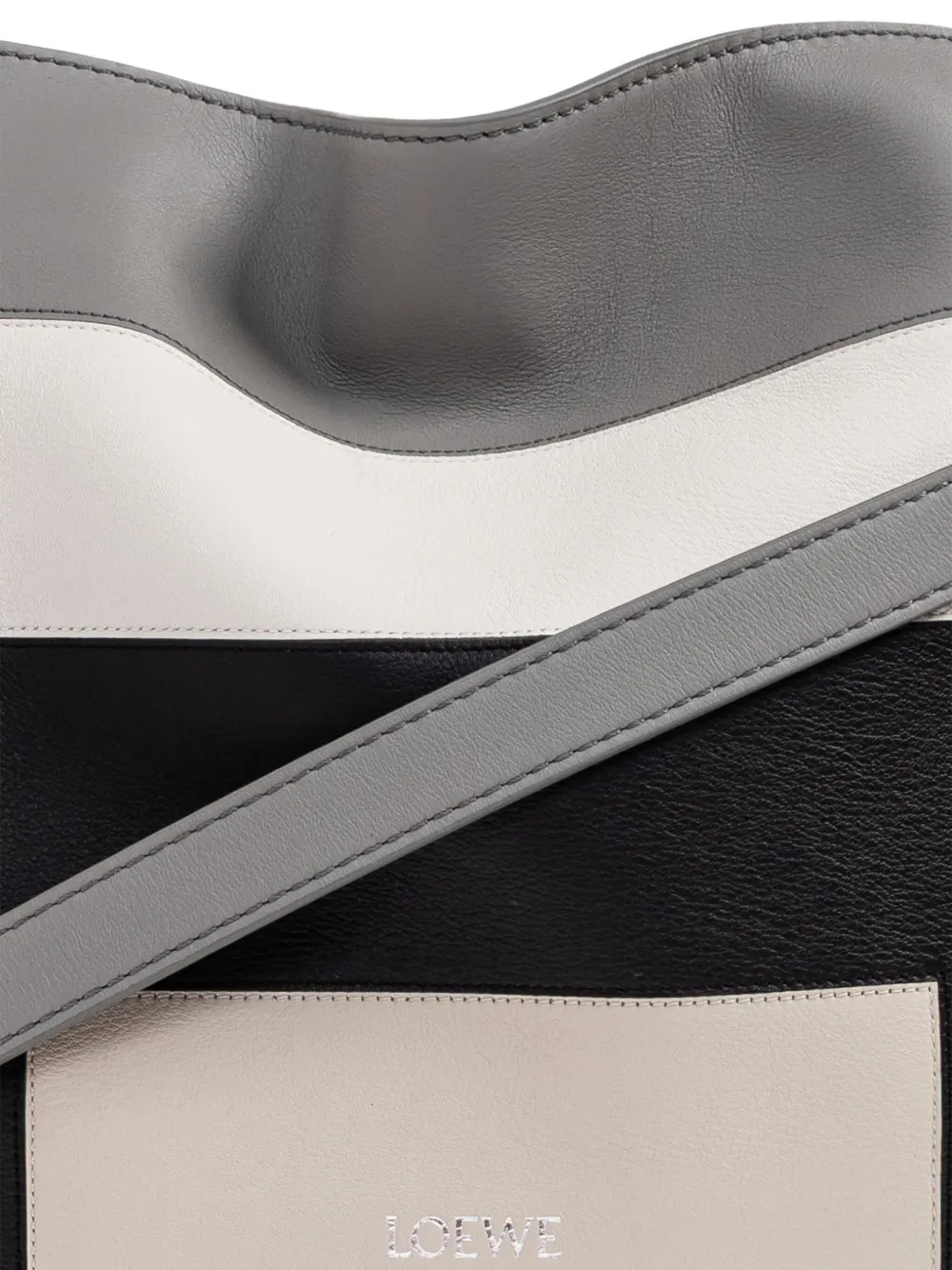 Loewe Medium Flamenco Knot-detail Panelled Shoulder Bag In Gray
