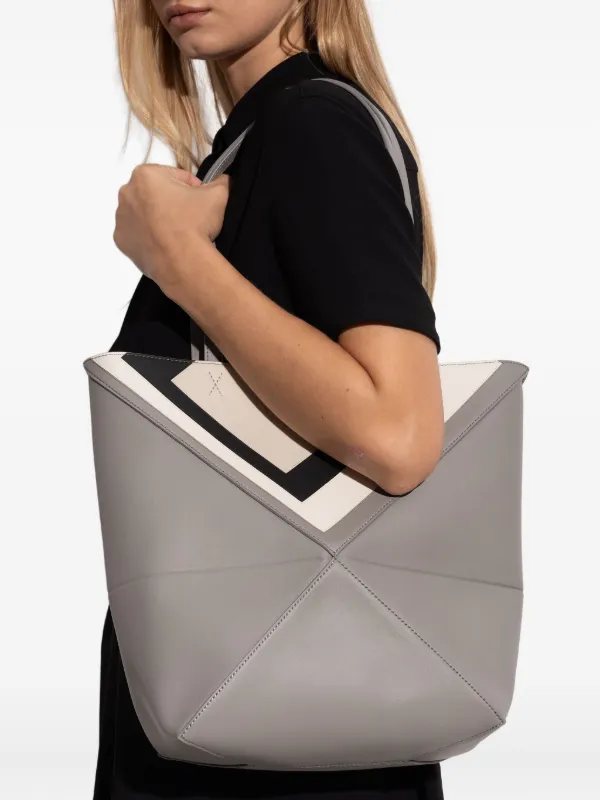 LOEWE x Albers Puzzle Fold シェブロンパネル ハンドバッグ | グレー