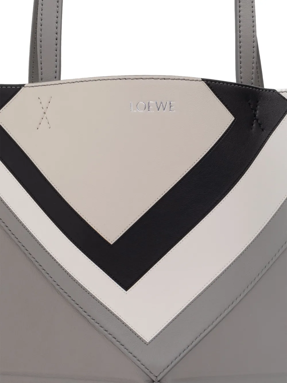 Loewe X Albers Puzzle Fold Chevron Panel Tote Bag In Gray