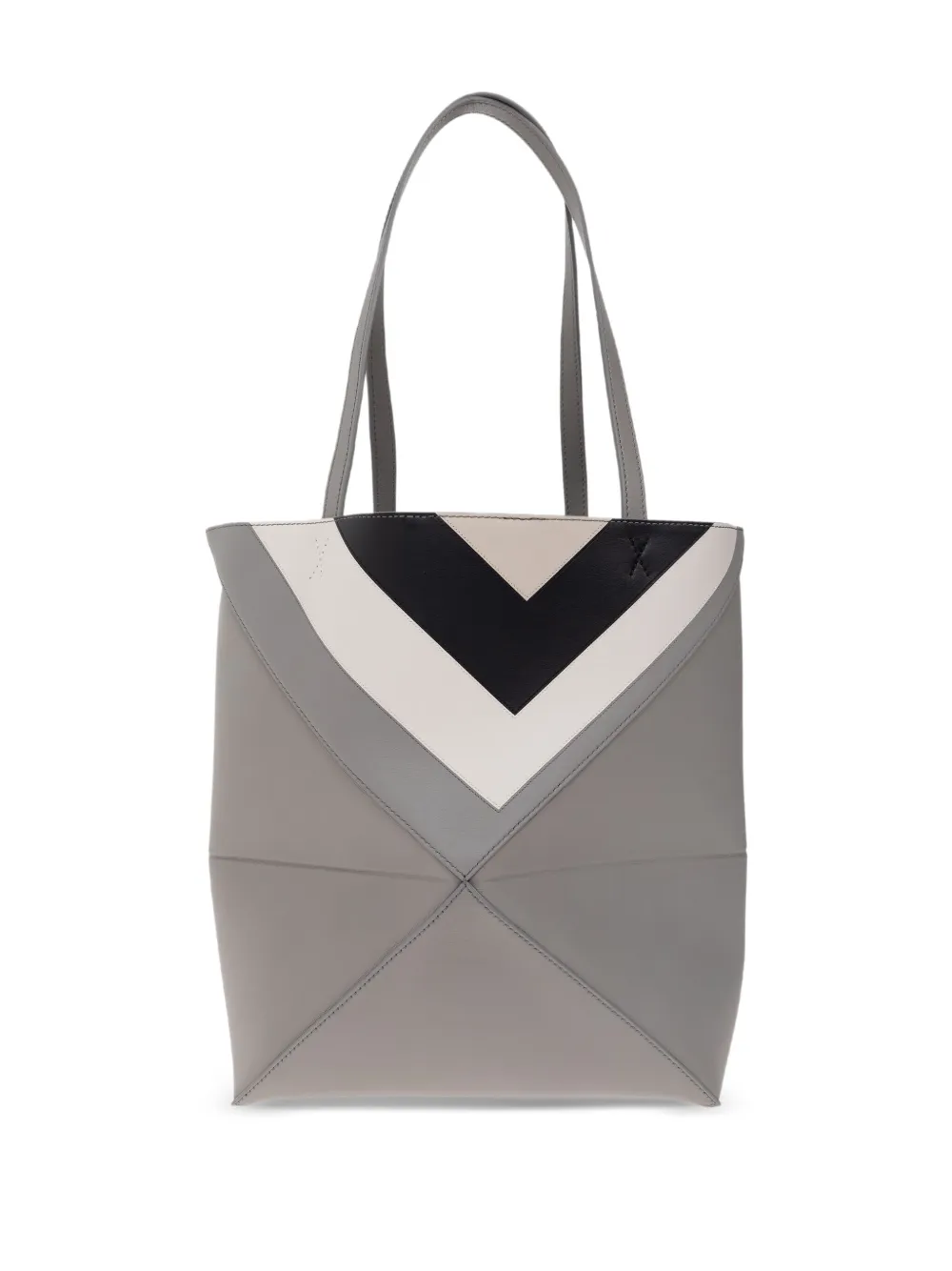 Loewe X Albers Puzzle Fold Chevron Panel Tote Bag In Gray