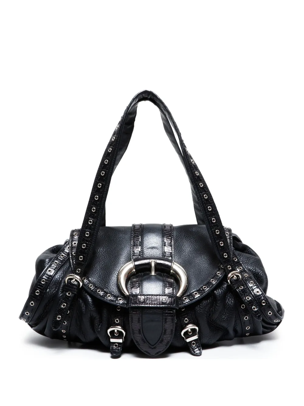 Christian Dior Pre-Owned 2000s スタッズ レザーショルダーバッグ - ブラック Christian Dior Pre-Owned 2000s スタッズ レザーショルダーバッグ - ブラック