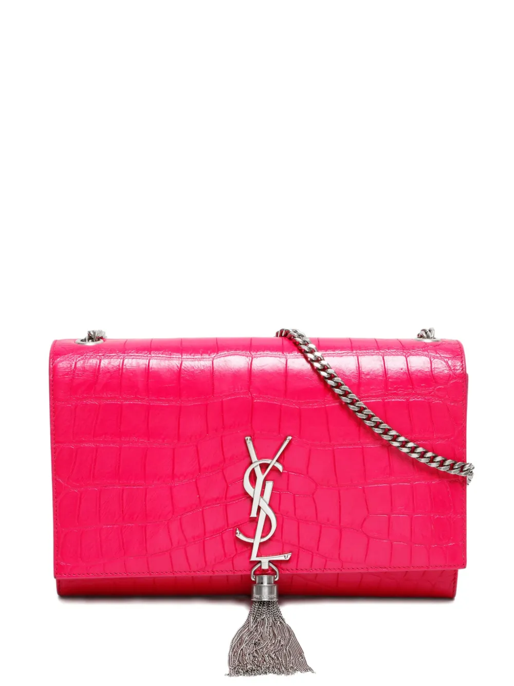 Saint Laurent Pre-Owned 2016s クロコエンボス ショルダーバッグ - ピンク Saint Laurent Pre-Owned 2016s クロコエンボス ショルダーバッグ - ピンク