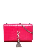 Saint Laurent Pre-Owned 2016s crocodile-embossed tassel shoulder bag - Pink
