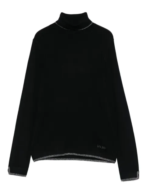 LIU JO high-neck glitter-detail jumper