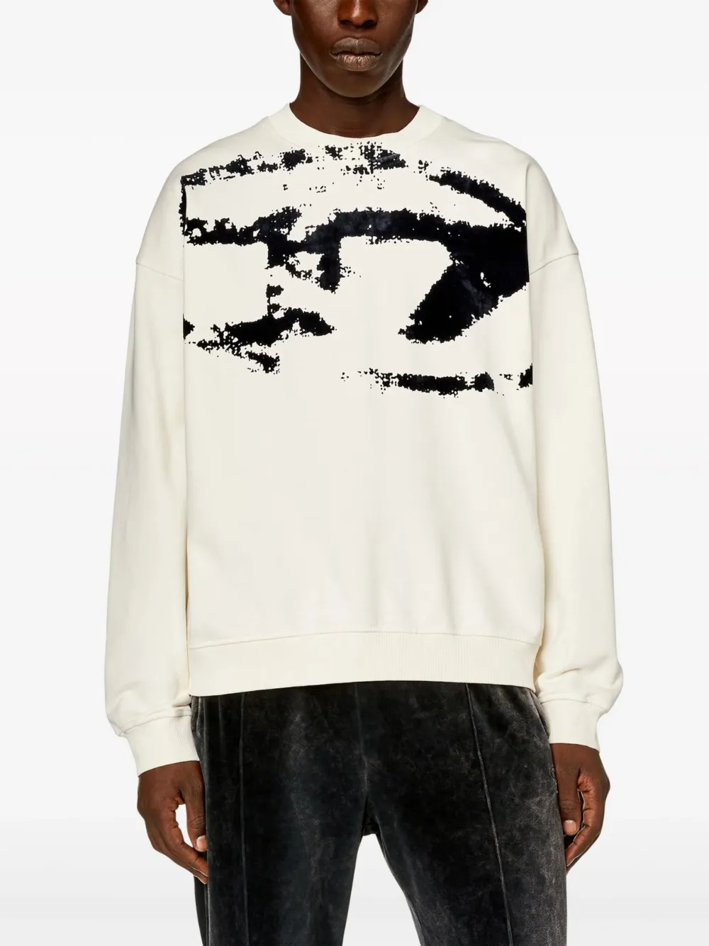 Diesel S-boxt-n5 Cotton Sweatshirt In Gray