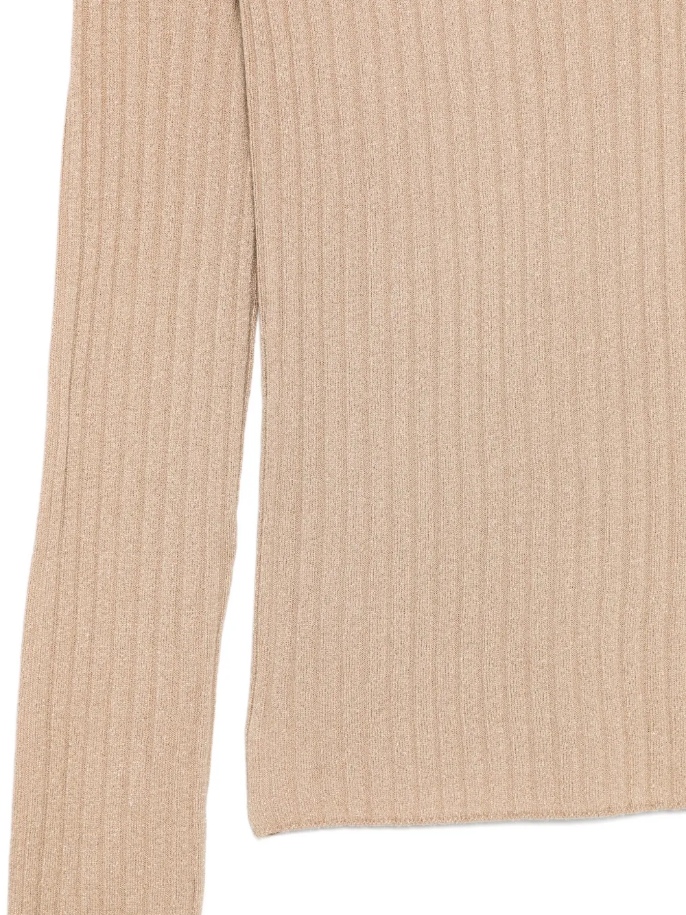 Liu •jo Ribbed High-neck Top In Neutral