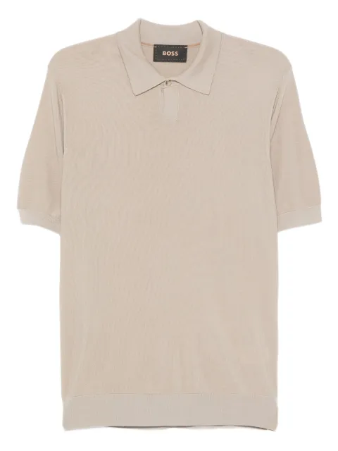 BOSS playera tipo polo de lana virgen con botones
