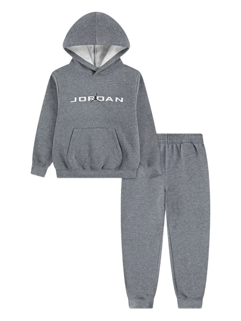Jordan Logo-print Hooded Tracksuit Set In Gray