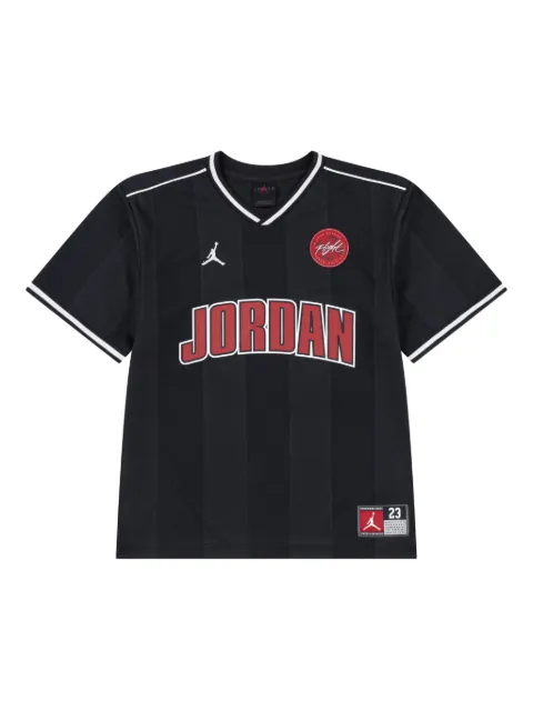 Jordan Kids logo-appliqué striped T-shirt