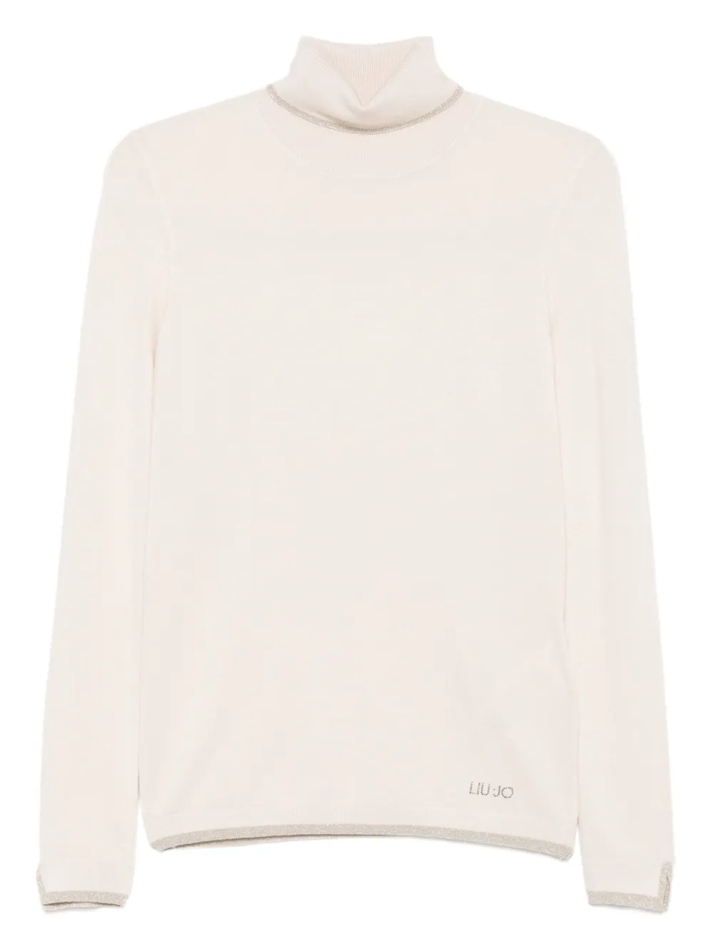 LIU JO turtleneck metallic-trimmed jumper | Neutrals | Image 1