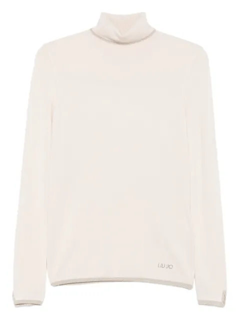 LIU JO turtleneck metallic-trimmed jumper