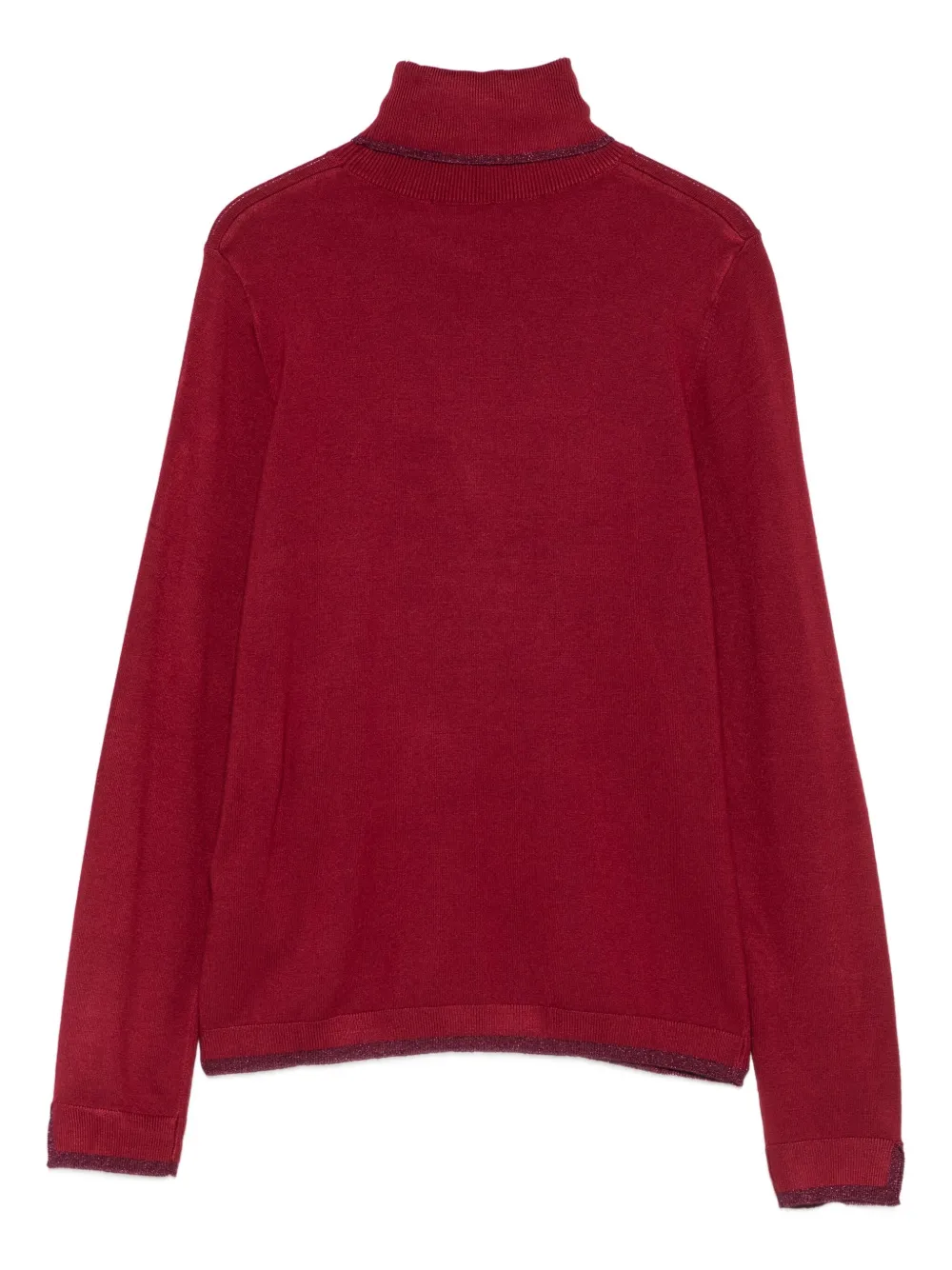 Liu •jo Roll-neck Glitter-detail Jumper In Burgundy