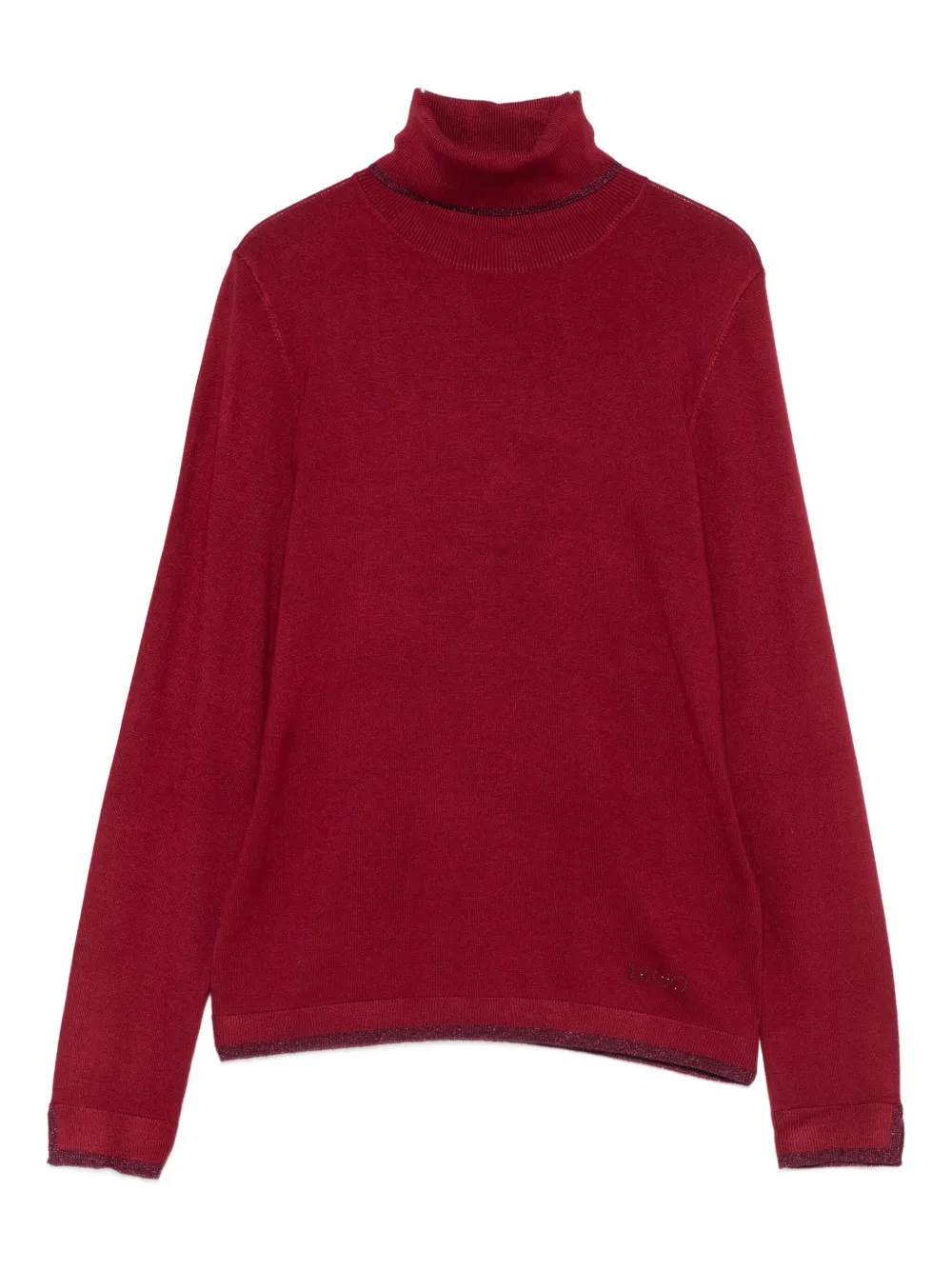 Liu •jo Roll-neck Glitter-detail Jumper In Burgundy