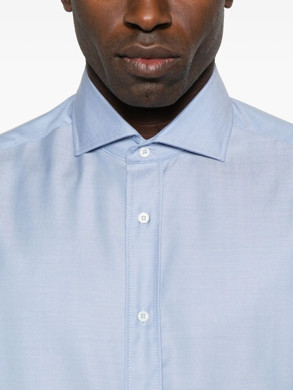 Brunello Cucinelli Button-down Long-sleeve Shirt In Blue