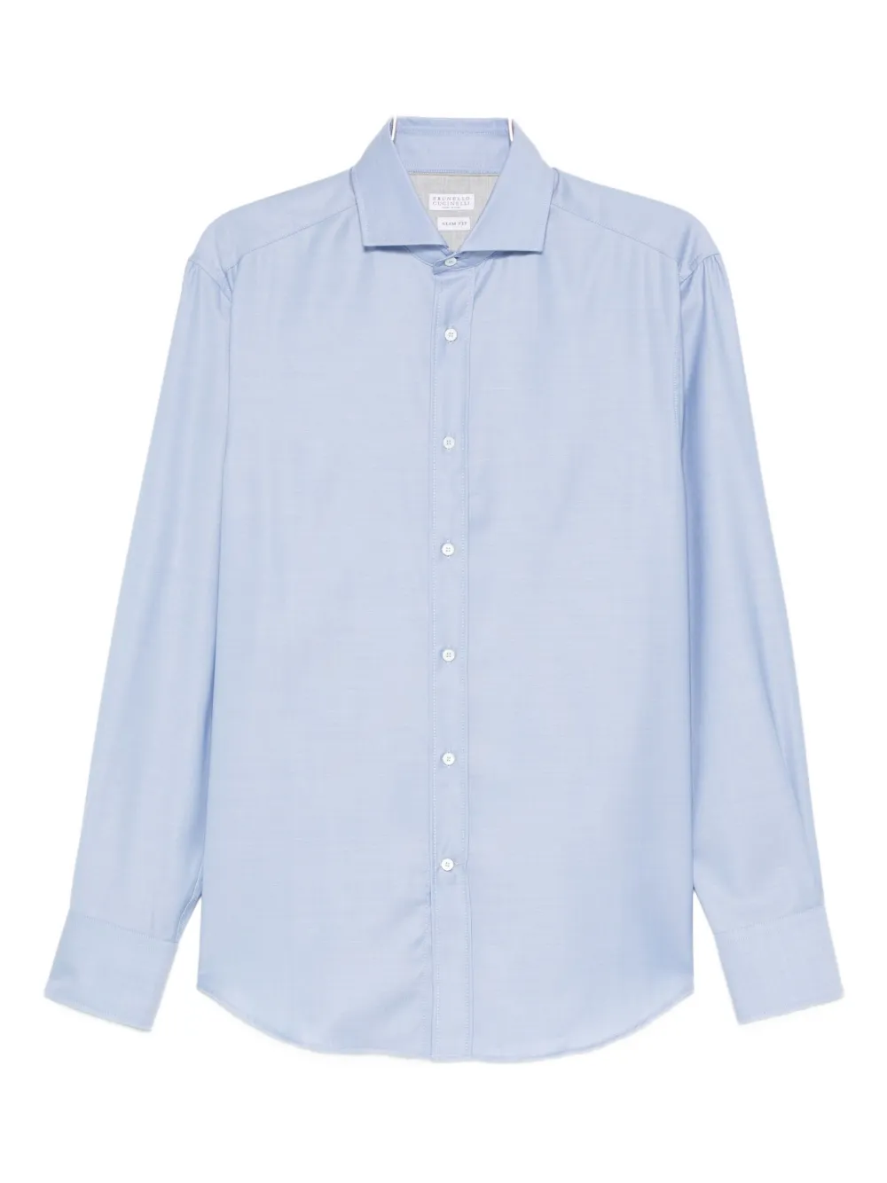 Brunello Cucinelli Button-down Long-sleeve Shirt In Blue
