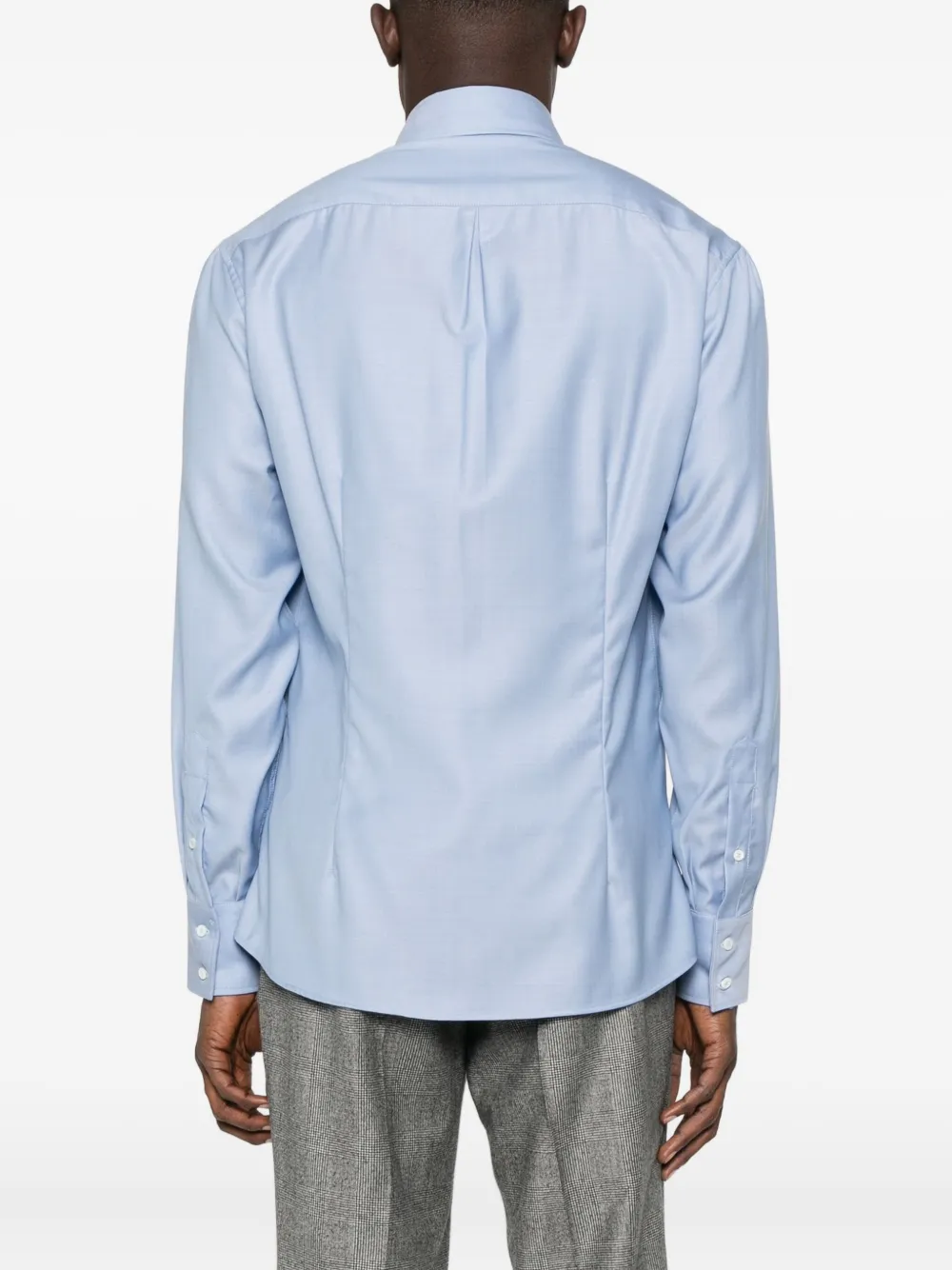 Brunello Cucinelli Button-down Long-sleeve Shirt In Blue