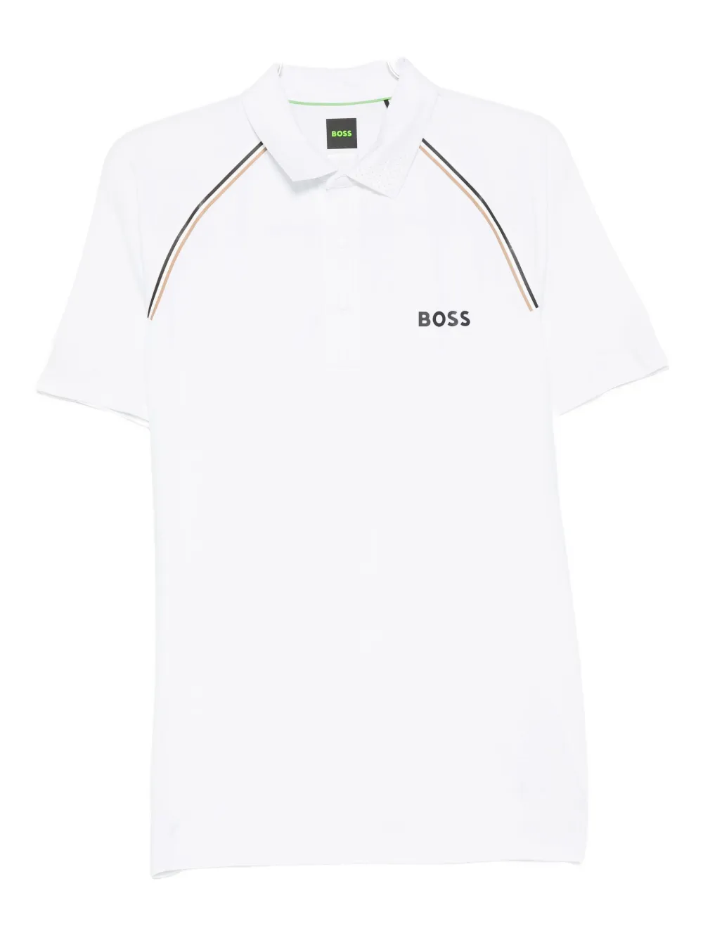 BOSS logo striped polo shirt | White | Image 1