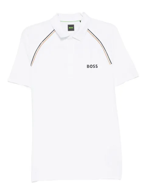BOSS logo striped polo shirt