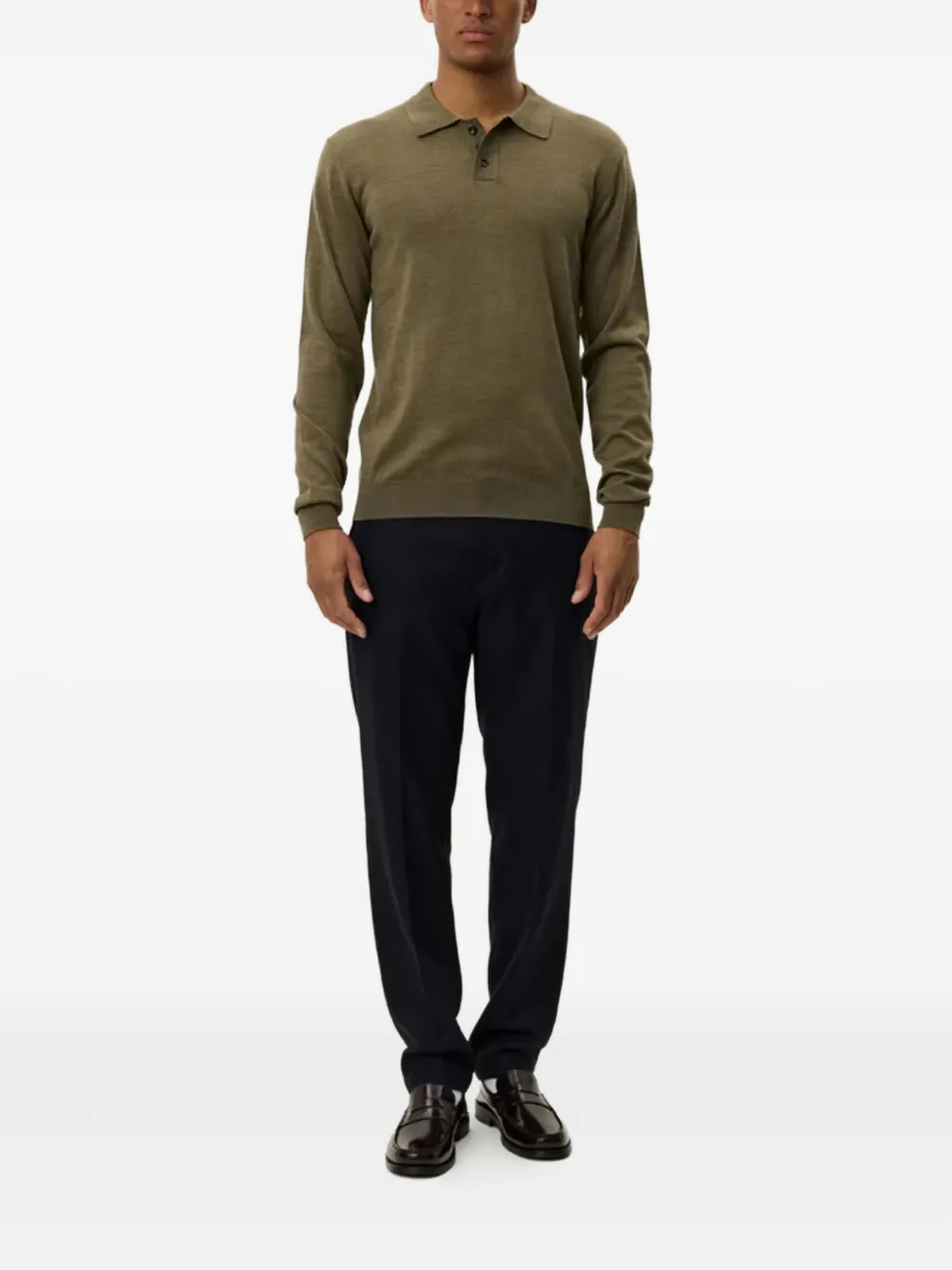 Les Deux Greyson polo-collar jumper - Groen