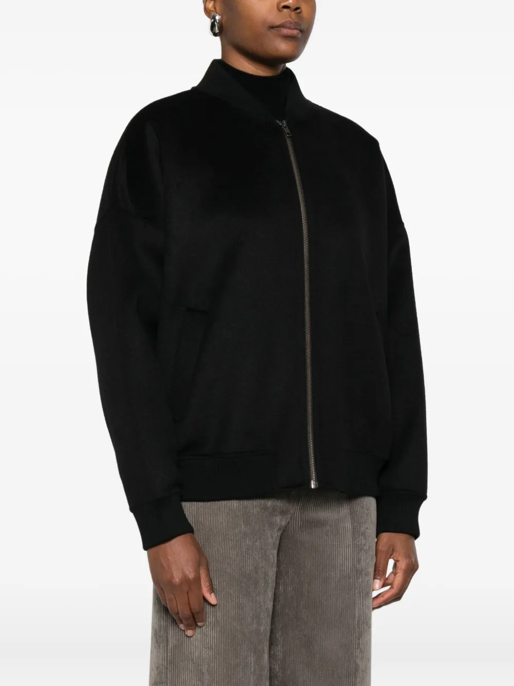 Drykorn Zip-front Bomber Jacket In Black