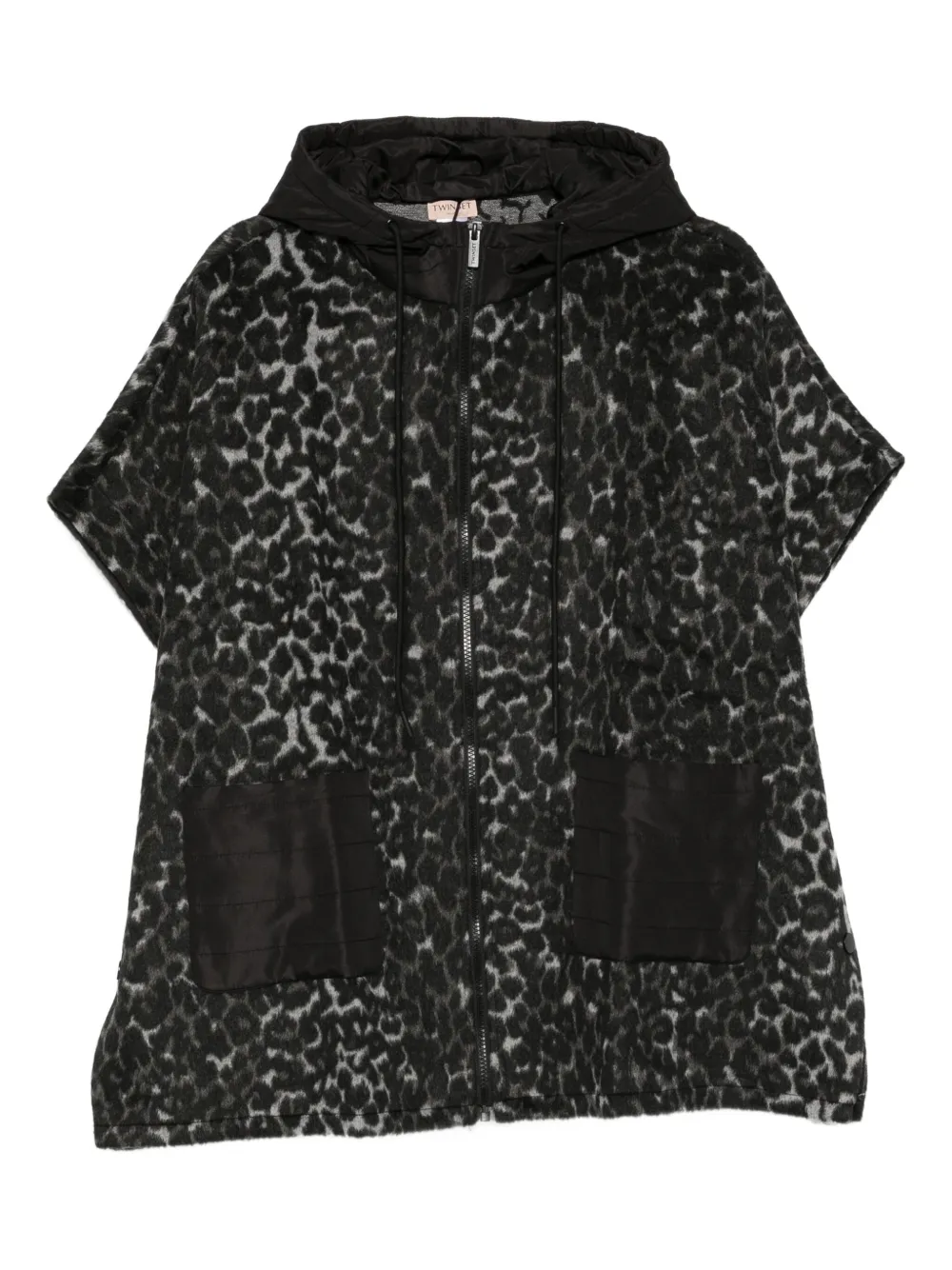 TWINSET leopard-print hooded jacket | Black | Image 1