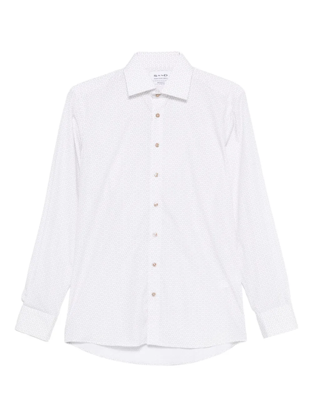 Sand geometric-print cotton shirt | White | Image 1