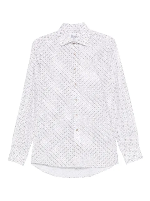 Sand geometric-print long-sleeve shirt