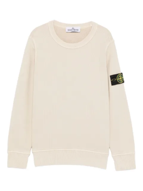 Stone Island Junior Compass-badge cotton sweatshirt
