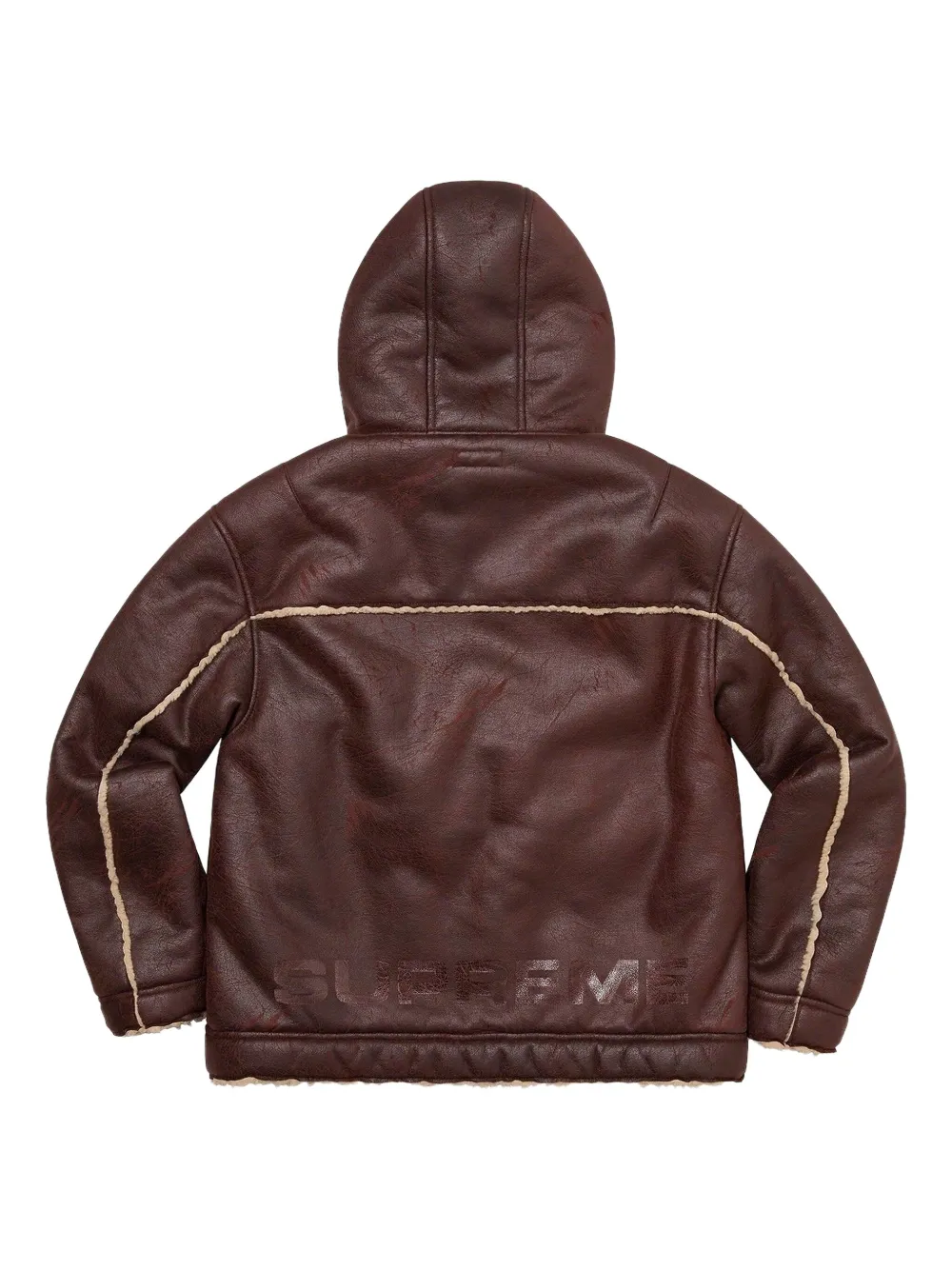 Supreme Faux-shearling Hooded Jacket In Brown