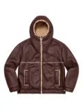 Supreme faux-shearling hooded jacket - Brown