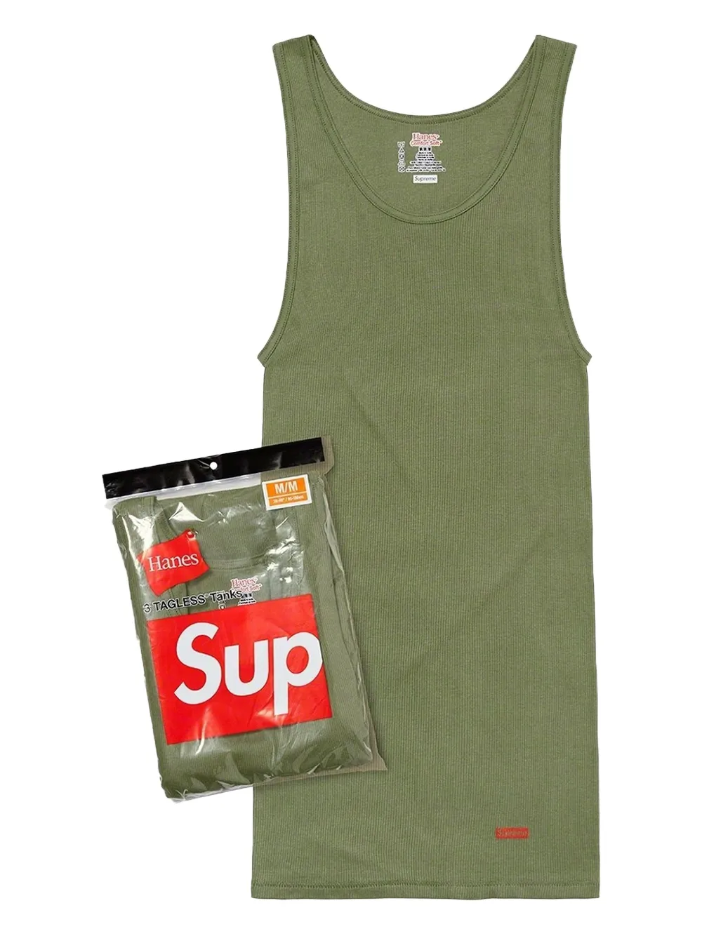 Supreme Tagless Ribbed Tank Top In Green