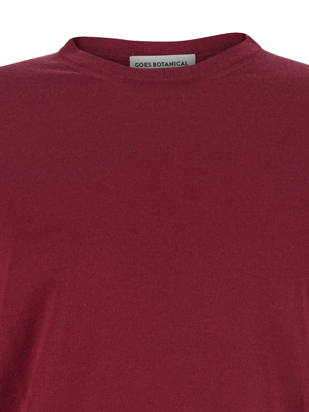 Goes Botanical Bordeaux Crewneck Sweater With Ribbed Trims In Wool Man In Red
