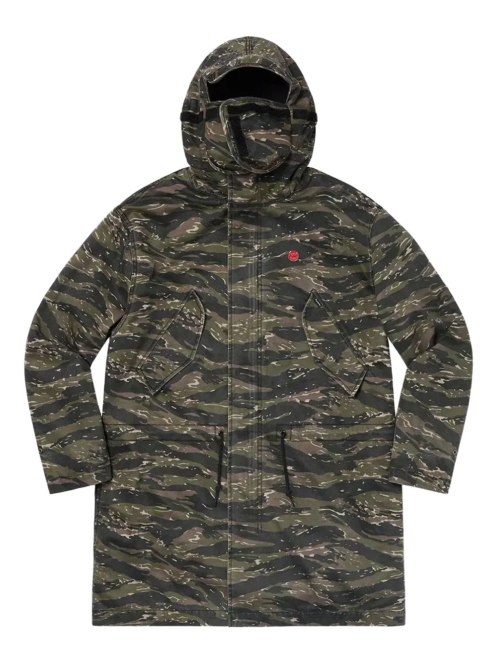 Supreme Camouflage-pattern Tiger-print Parka Coat In Green