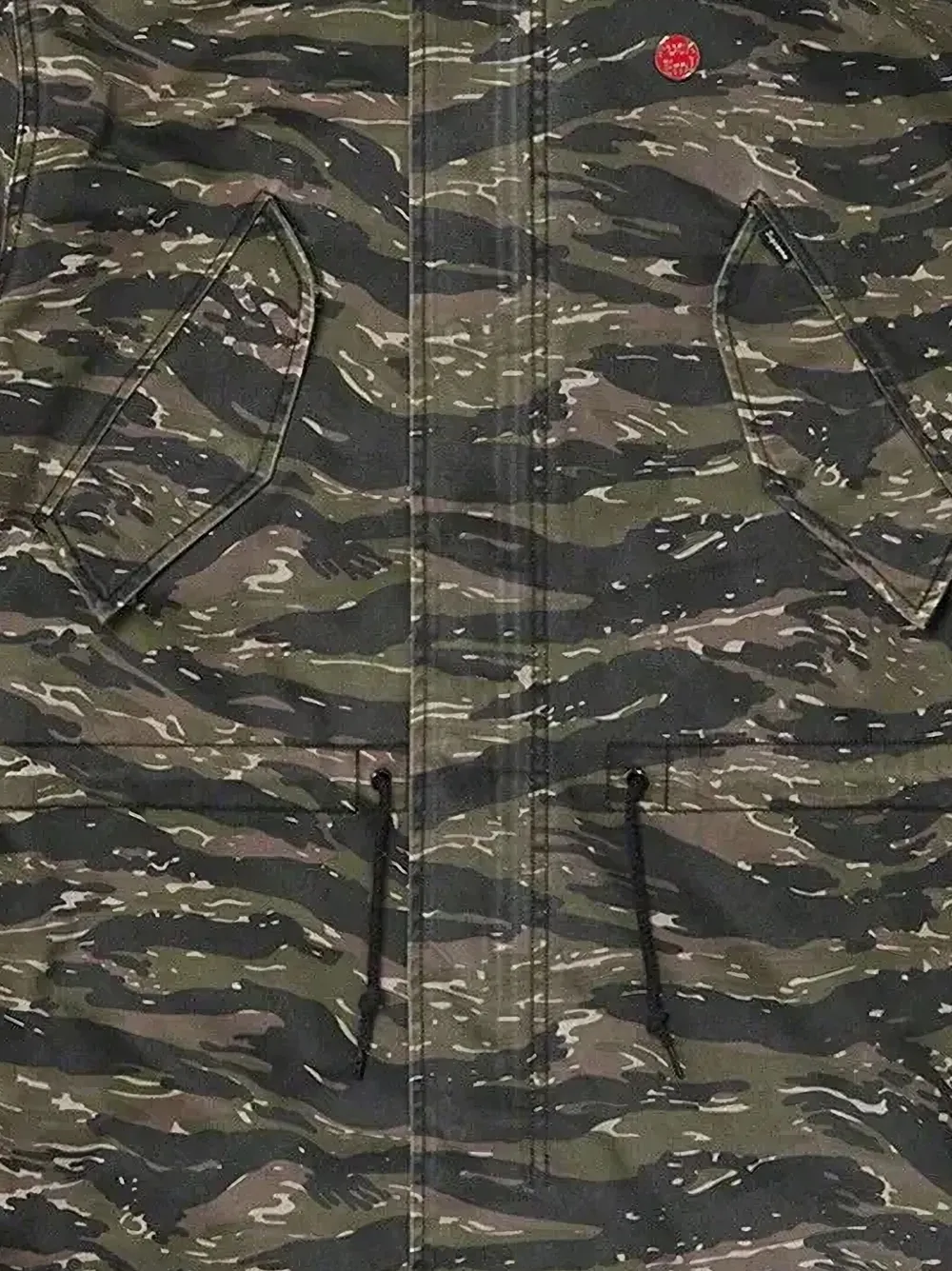 Supreme Camouflage-pattern Tiger-print Parka Coat In Green