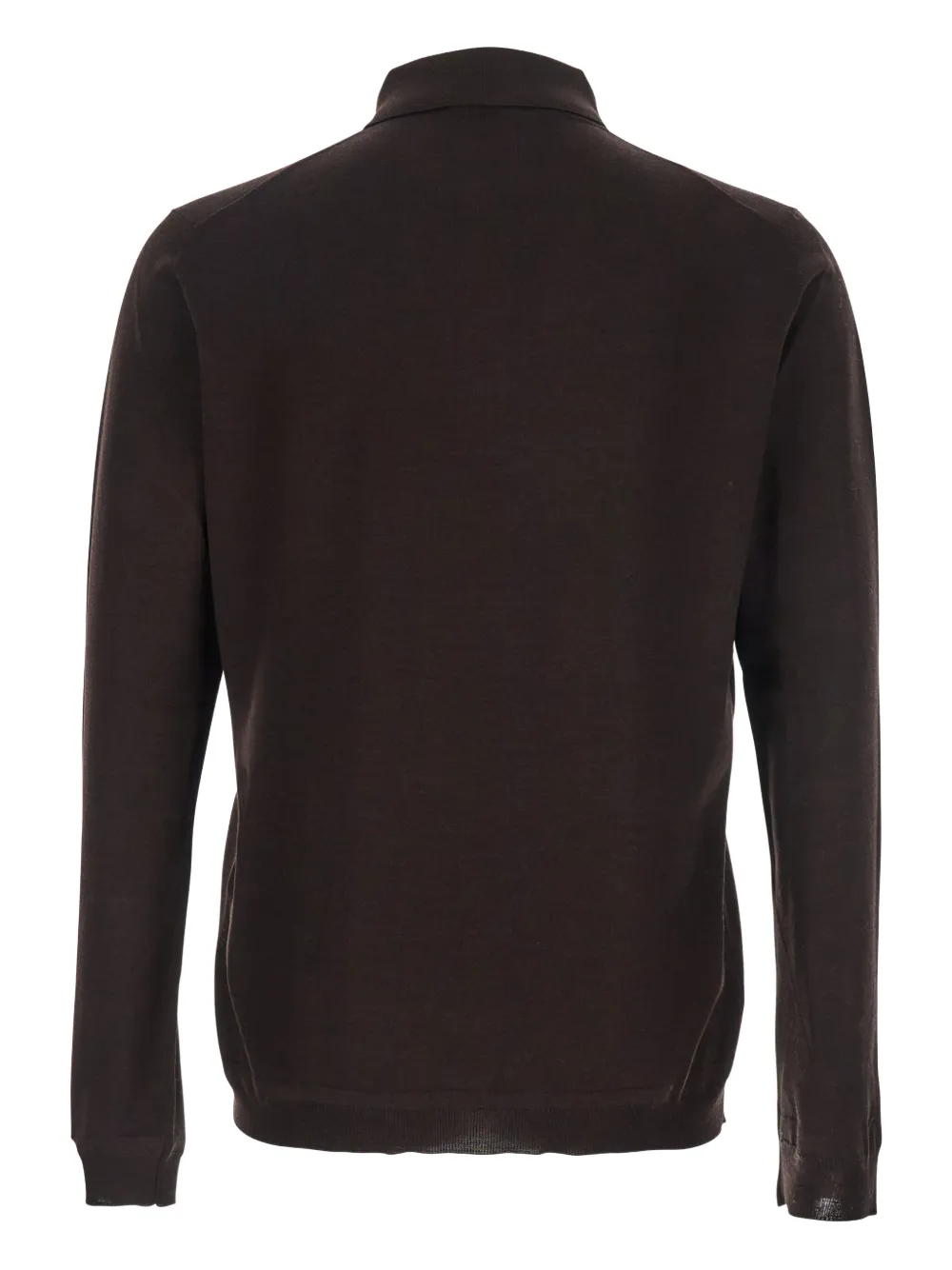 GOES BOTANICAL long-sleeve wool polo shirt - Bruin