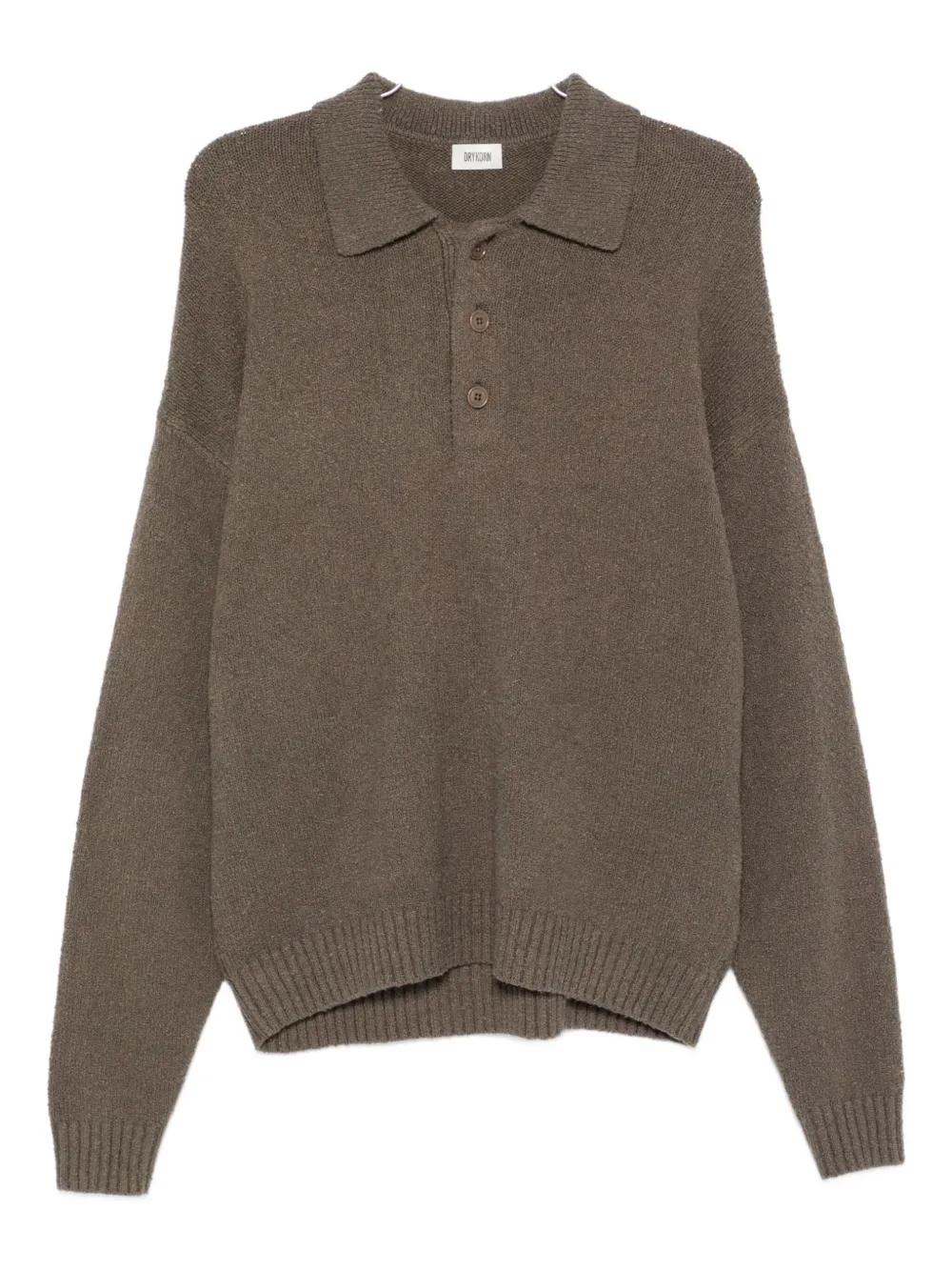 Drykorn polo-neck buttoned sweater | Brown | Image 1