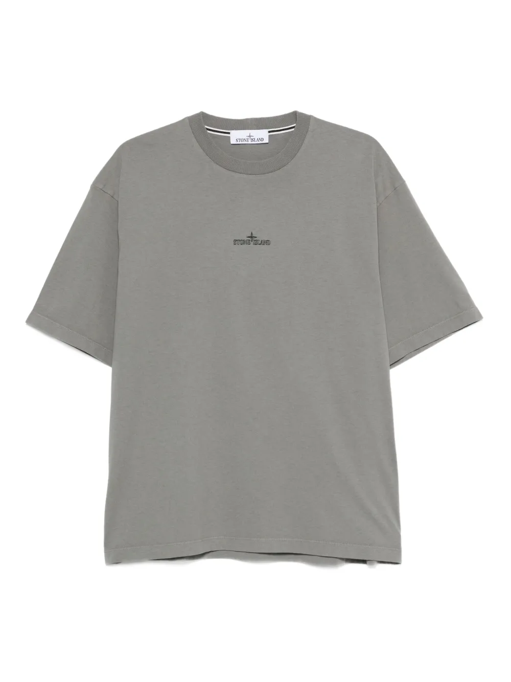 Stone Island logo-embroidered T-shirt | Grey | Image 1