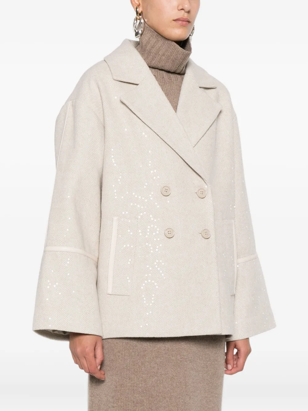 Liu •jo Sequin-embellished Blazer In Neutral