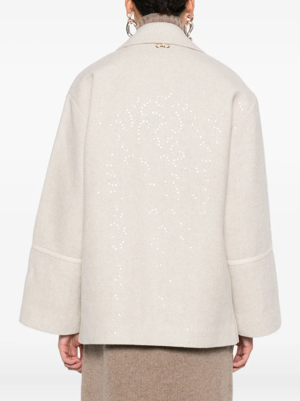 Liu •jo Sequin-embellished Blazer In Neutral