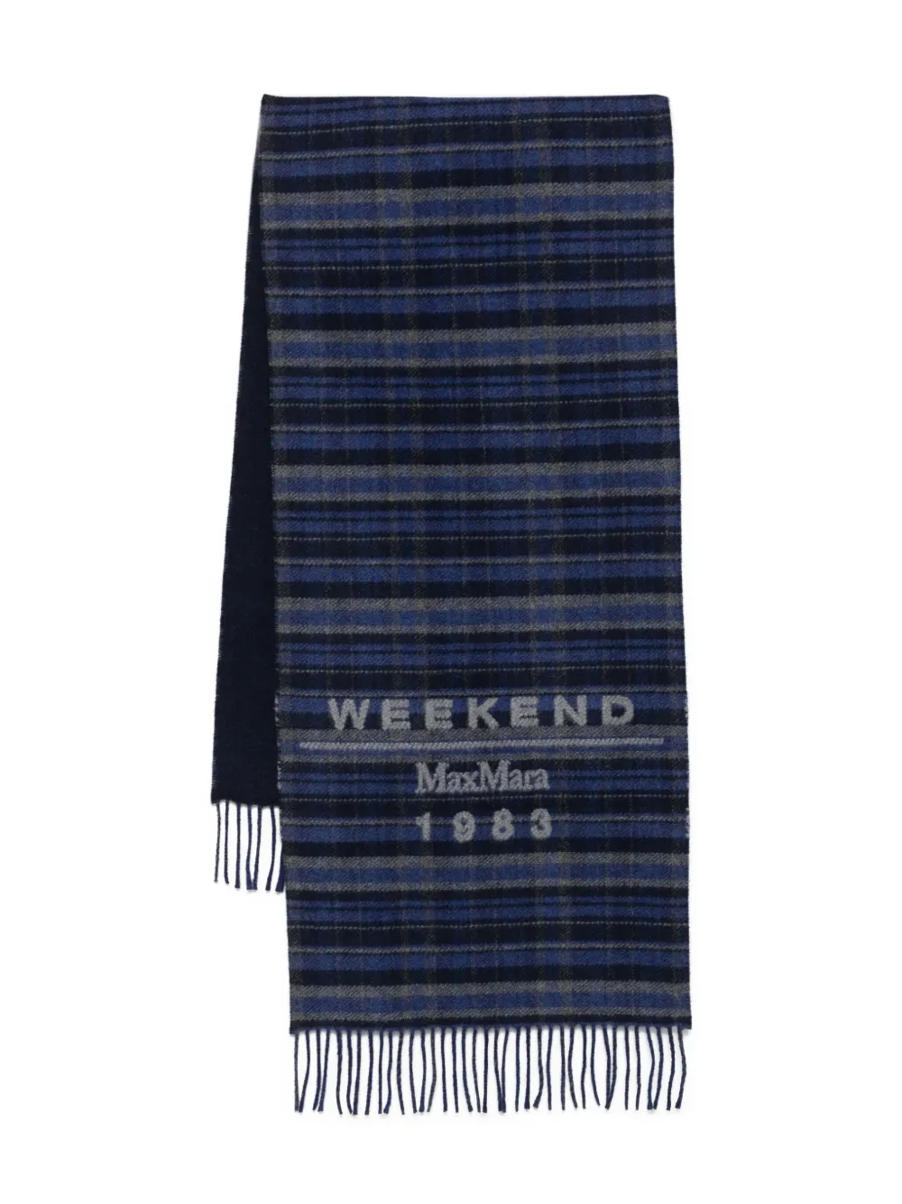 Weekend Max Mara Fringed Scarf In Blue
