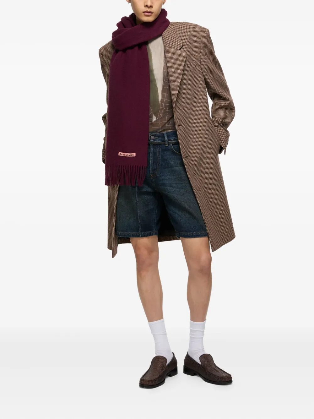 Acne Studios Fringed Scarf In Brown