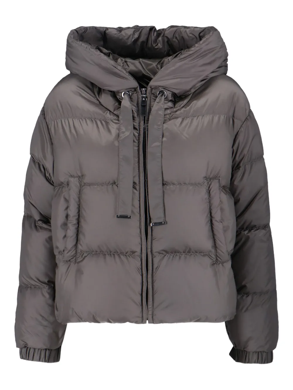 Max Mara Hooded Quilted Jacket With Drawstring And Cuffs In Gray