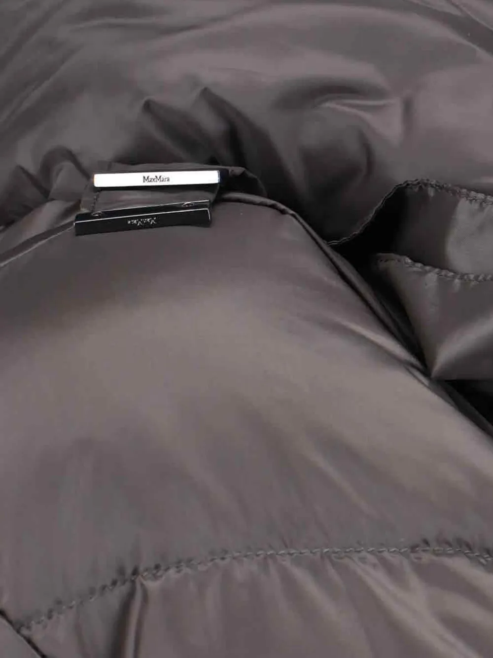 Max Mara Hooded Quilted Jacket With Drawstring And Cuffs In Gray