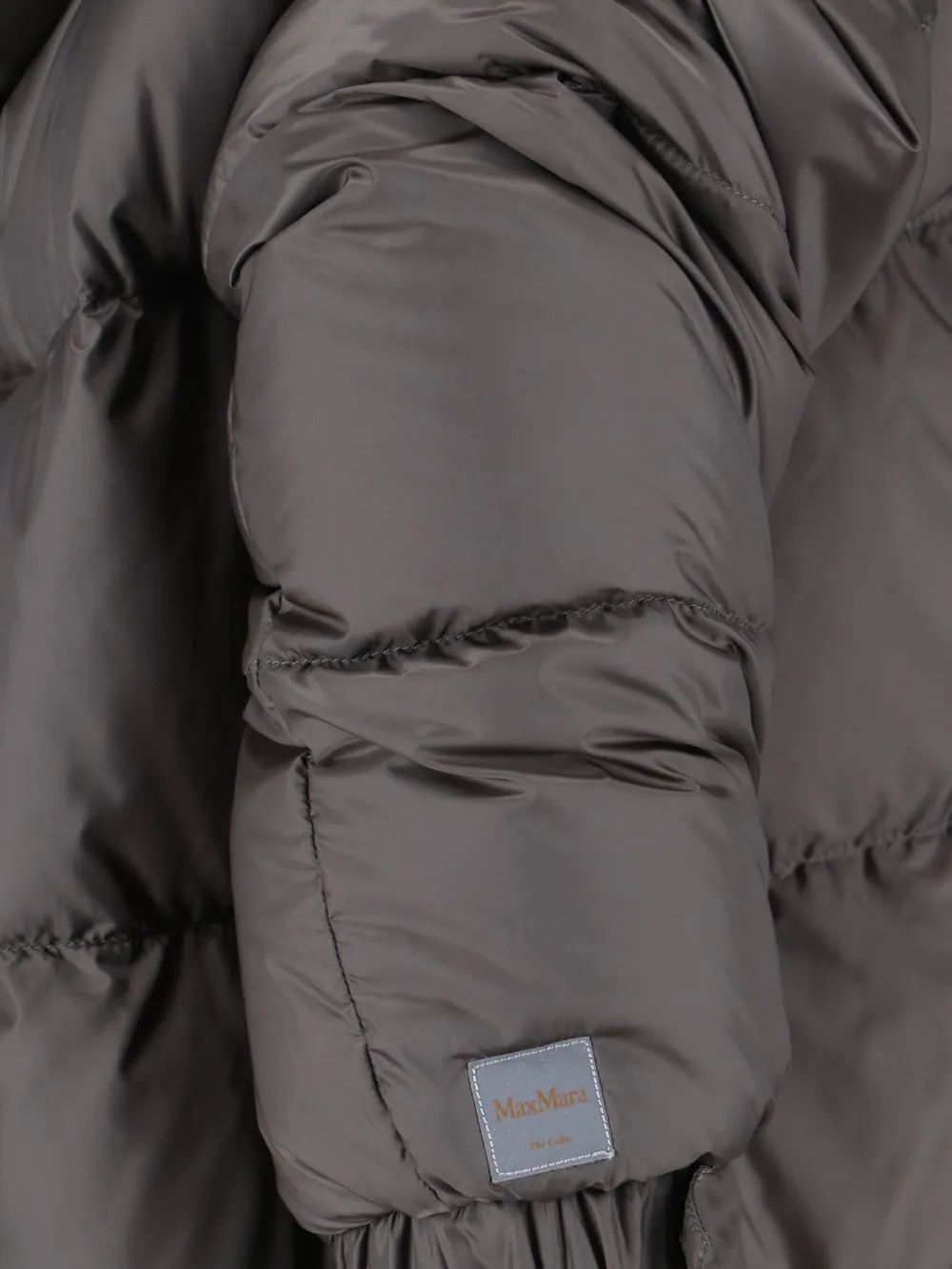Max Mara Hooded Quilted Jacket With Drawstring And Cuffs In Gray
