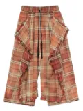 R13 frayed plaid trousers - Orange