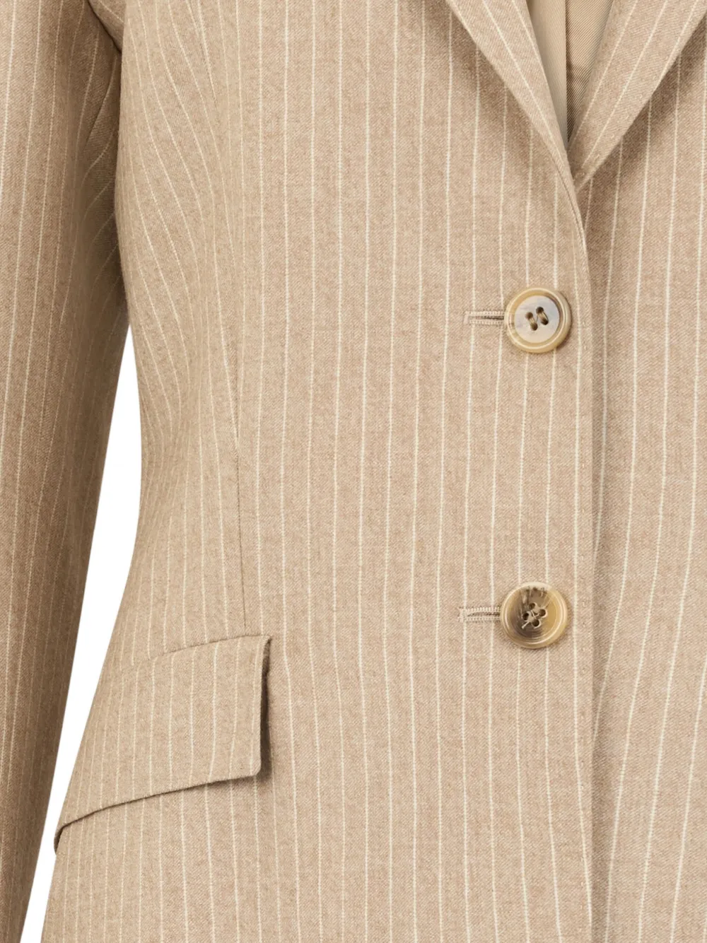  Brooks Brothers Striped-pattern Virgin-wool Blazer - Neutrals 