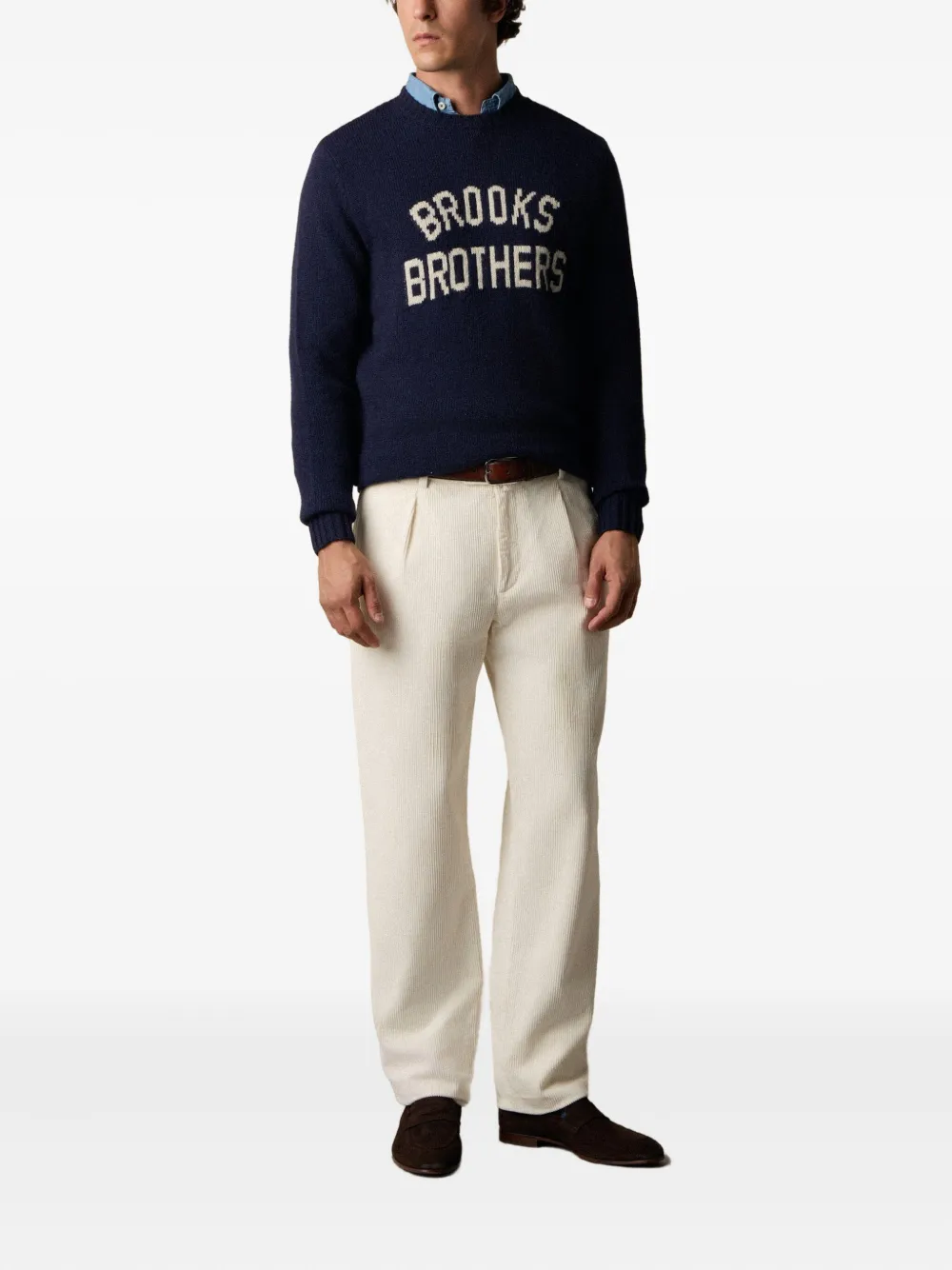 Brooks Brothers Trui van Shetlandwol met lange mouwen - Blauw