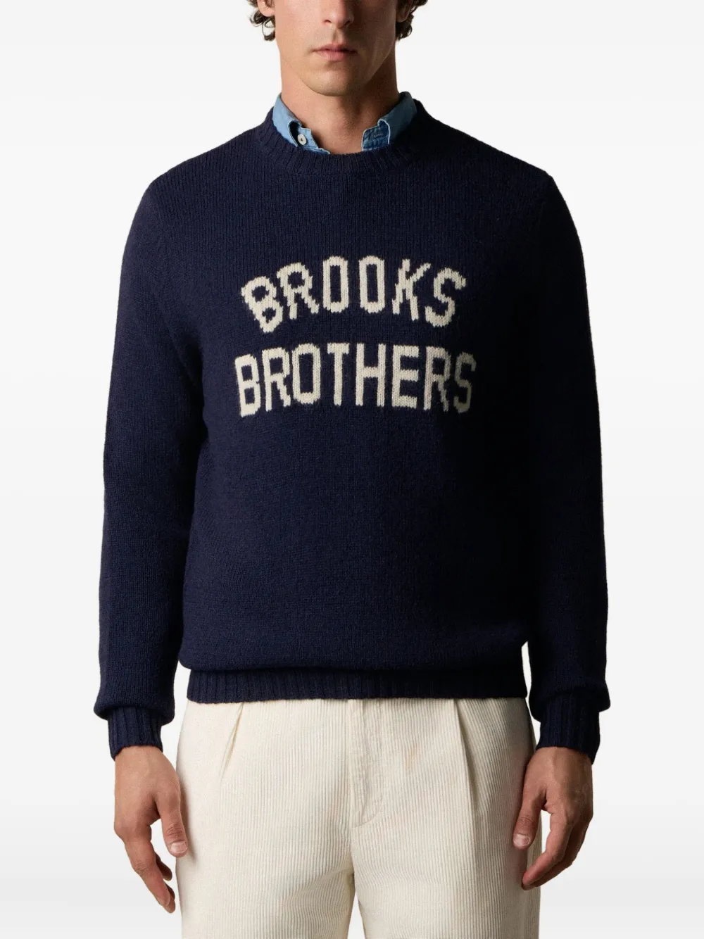 Brooks Brothers Trui van Shetlandwol met lange mouwen Blauw